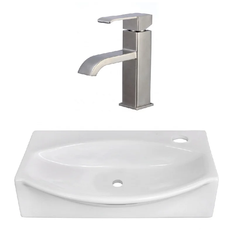 16.5-in. W Wall Mount White Vessel Set For 1 Hole Right Faucet - Faucet Included