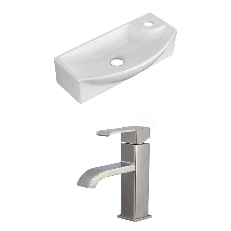 17.75-in. W Wall Mount White Vessel Set For 1 Hole Right Faucet - Faucet Included