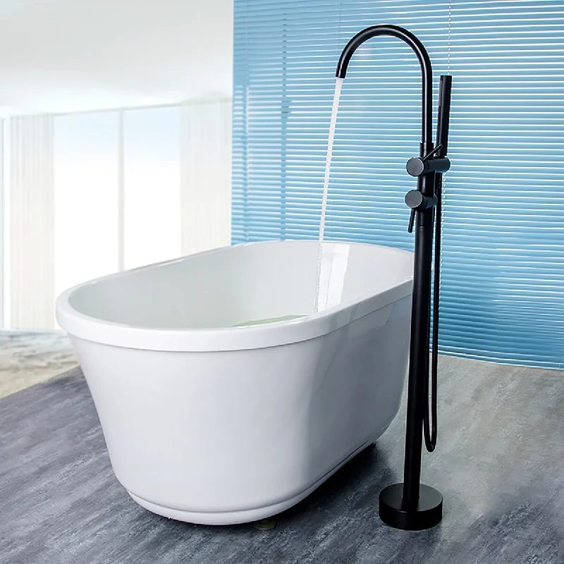 2-Handle Freestanding Tub Faucet with Hand Shower - 5.51'' x 12.12''