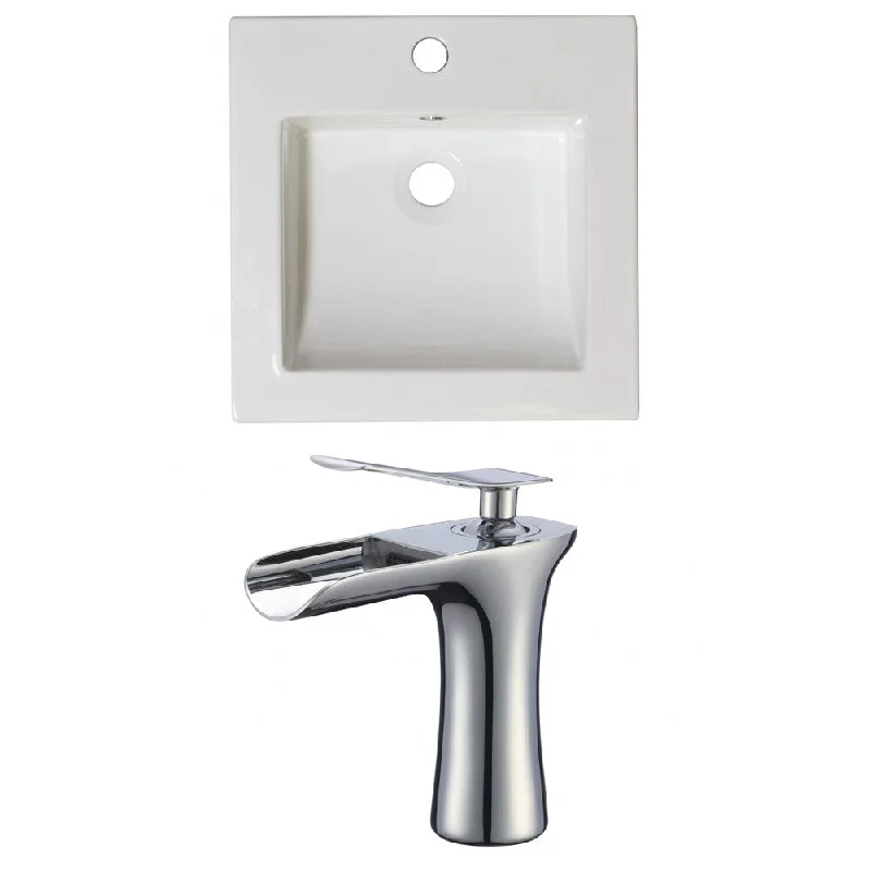 21.5-in. W 1 Hole Ceramic Top Set In White Color - CUPC Faucet Incl.