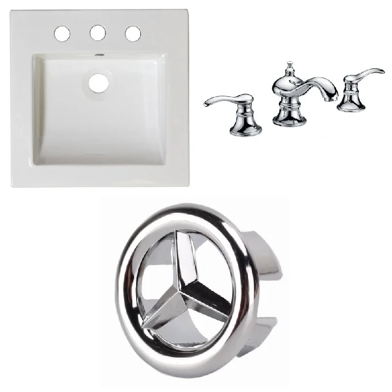 21.5-in. W 3H8-in. Ceramic Top Set In White Color - CUPC Faucet Incl.