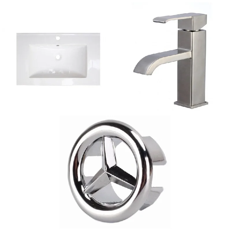 21-in. W 1 Hole Ceramic Top Set In White Color - CUPC Faucet Incl.