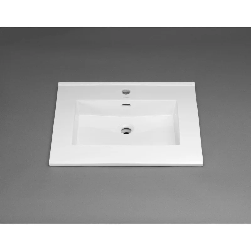 24" Larisa? Ceramic Sinktop with Single Faucet Hole in White