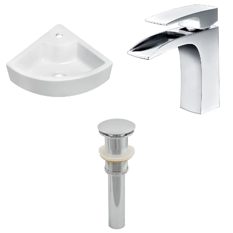 26.25-in. W Wall Mount White Vessel Set For 1 Hole Center Faucet - Faucet Included