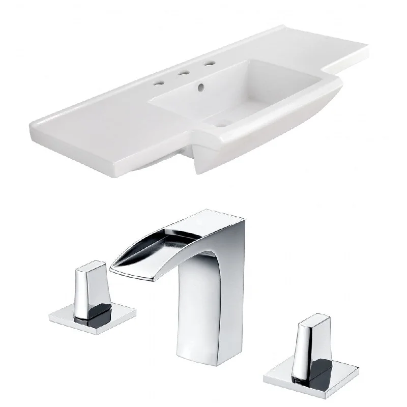 40-in. W 3H8-in. Ceramic Top Set In White Color - CUPC Faucet Incl.