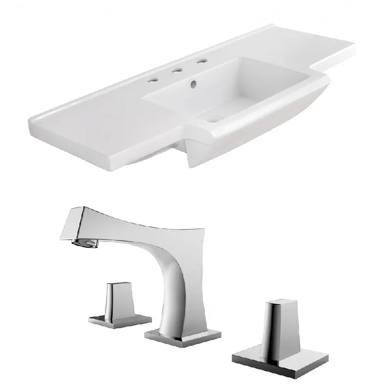 40-in. W 3H8-in. Ceramic Top Set In White Color - CUPC Faucet Incl.