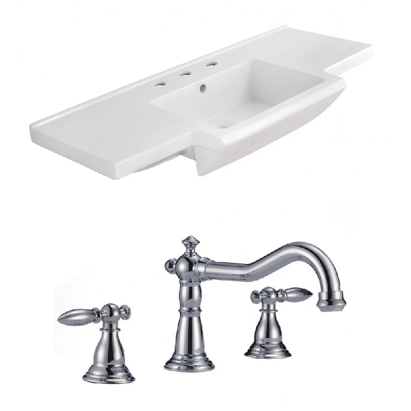 40-in. W 3H8-in. Ceramic Top Set In White Color - CUPC Faucet Incl.