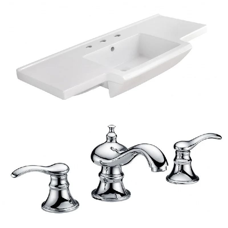 40-in. W 3H8-in. Ceramic Top Set In White Color - CUPC Faucet Incl.