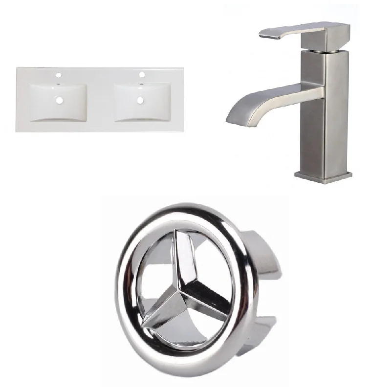 48-in. W 1 Hole Ceramic Top Set In White Color - CUPC Faucet Incl.