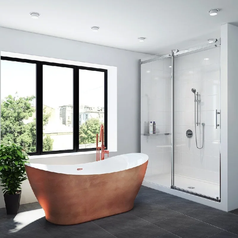 A&E Bath and Shower Tundra 66" Freestanding Tub No faucet with Copper Finish