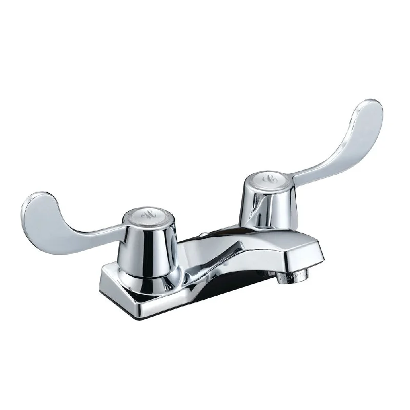 Aqua Plumb 1550301 AB1953 4-Inch Two-Handle Polished Chrome Bathroom Handicap Faucet with Plastic Grid Drain