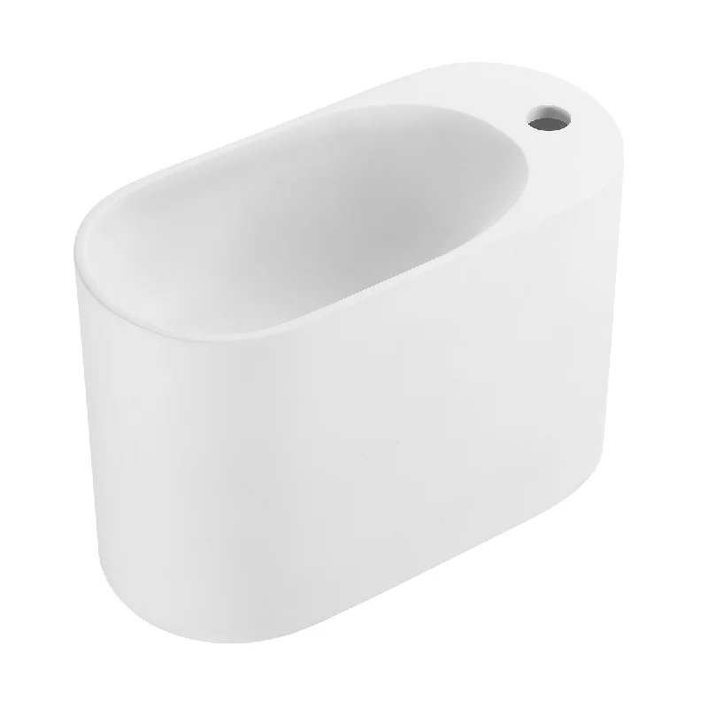 Arezzo 17.5" Right Side Faucet Wall-Mount Bathroom Sink In White - 17.8" x 8.65" 11.65"