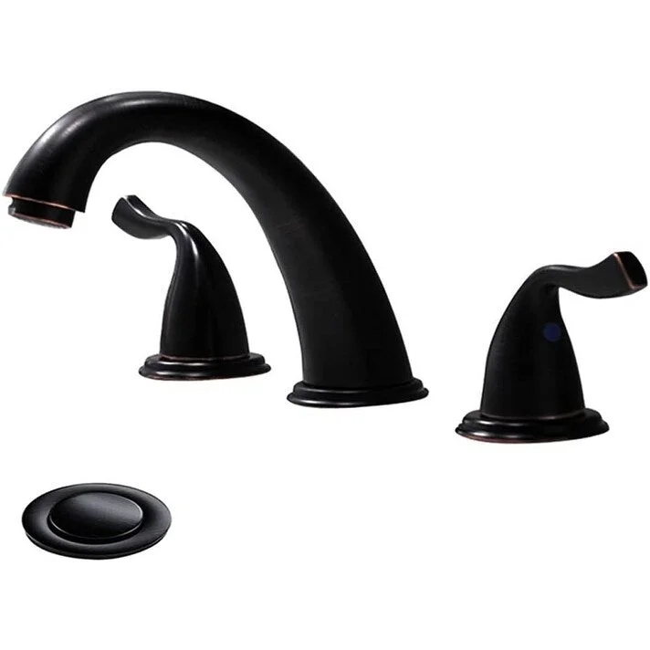 Bathroom Faucet Widespread 3 Hole 8 Inch 2 Handle by phiestina, with Pop Up Drain and Y Shape Hose