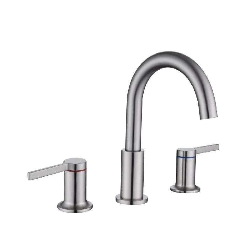 Chrome Finish High Arc Bathroom Sink Faucet 2 Handle with Pop Up Drain and Water Supply Line