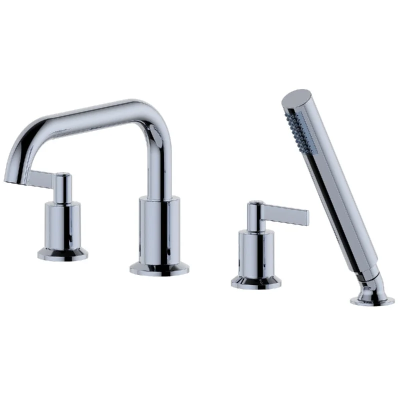 Concorde 4-Hole Roman Tub Filler Faucet with Hand Shower in Chrome