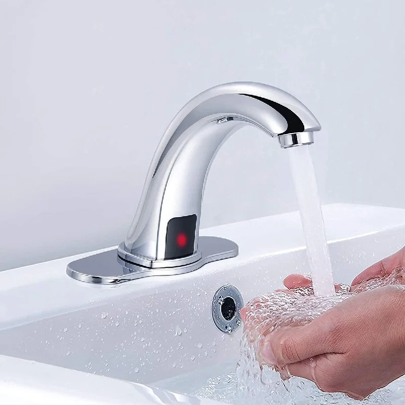 EPOWP Automatic Sensor Touchless Bathroom Sink Faucet with Deck Plate