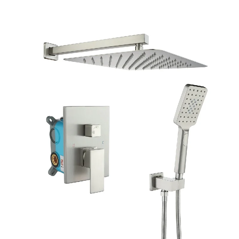 EPOWP Rain Shower Faucet Set with Rough-in Valve and Embedded Box