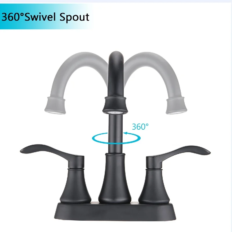 EPOWP Two Handle Bathroom Sink Faucet With Drain Assembly