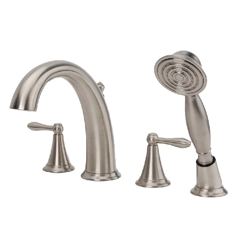 Fontaine Montbeliard Brushed Nickel Roman Tub Faucet with Handheld Shower