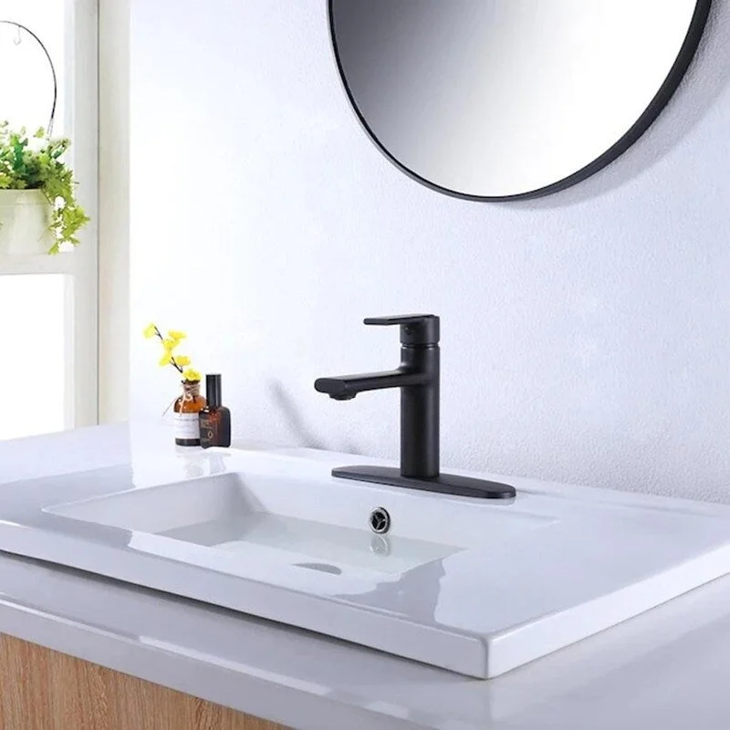 Modern Single Handle Bathroom Sink Washbasin Vanity Sink Faucet with Deck Plate