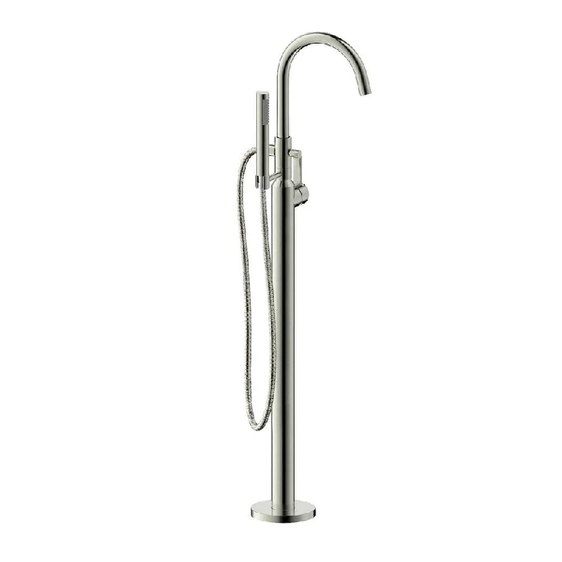 Palais Royal Floor Mount Tub Top Filler Faucet with Hand Shower