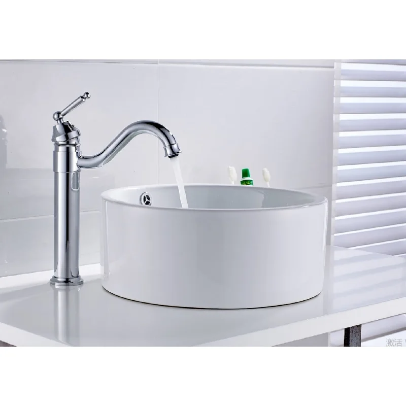 Single Handle Bathroom Faucet with Drain Assembly