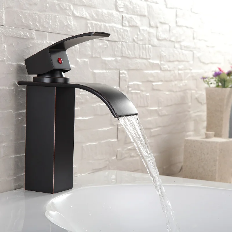 Single Handle Single Hole Bathroom Faucet in Oil-Rubbed Bronze with Spot Resistant - 4.13'' x 1.97''