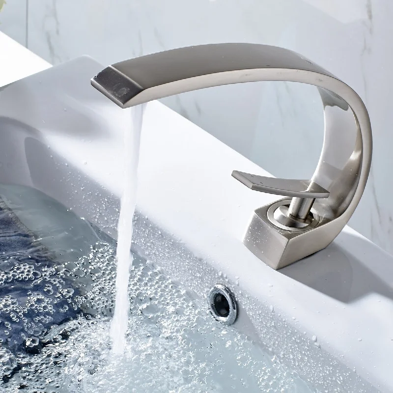 Single Handle Single Hole Bathroom Faucet with Spot Resistant - 9.05'' x 1.77''