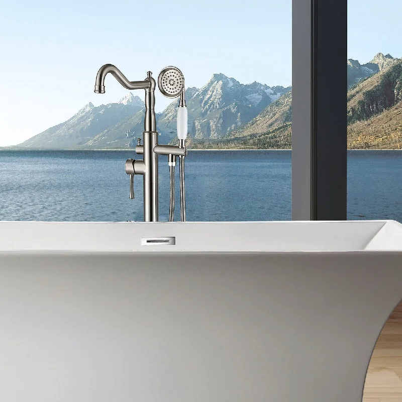 Traditional Freestanding Tub Faucet with Supply Line and Stop Valve