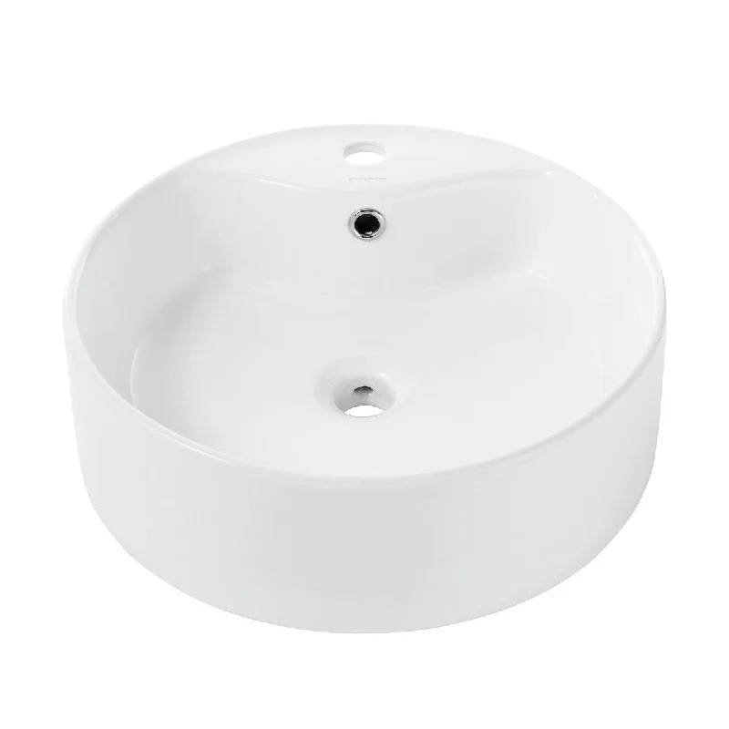 Trocadero Round Vessel Sink With Faucet Mount - 20.5" x 19" 8.3"