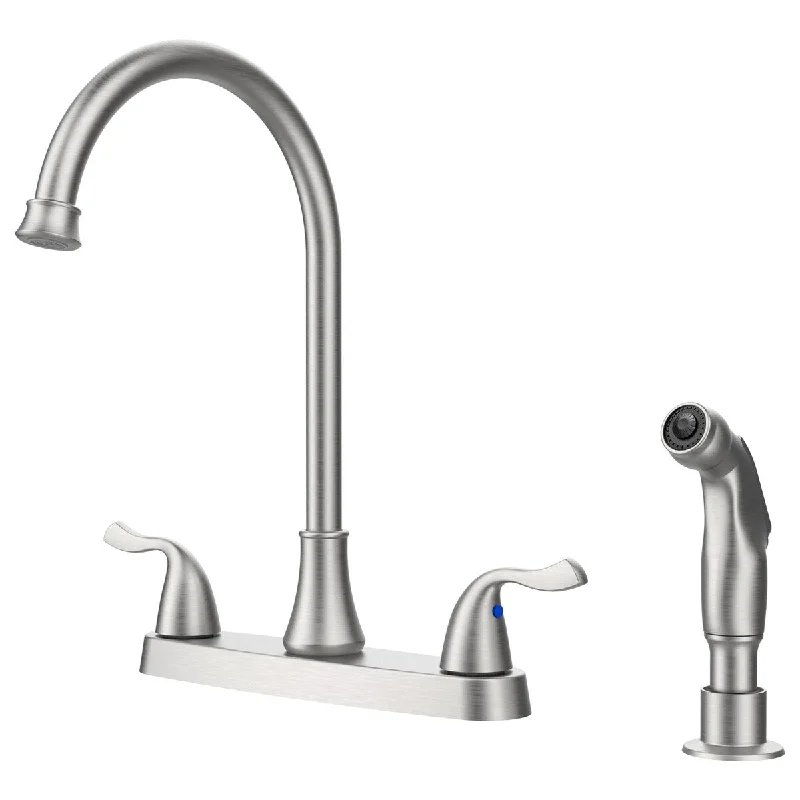 Two-Handle Kitchen Faucet with Pull-Out Side Sprayer