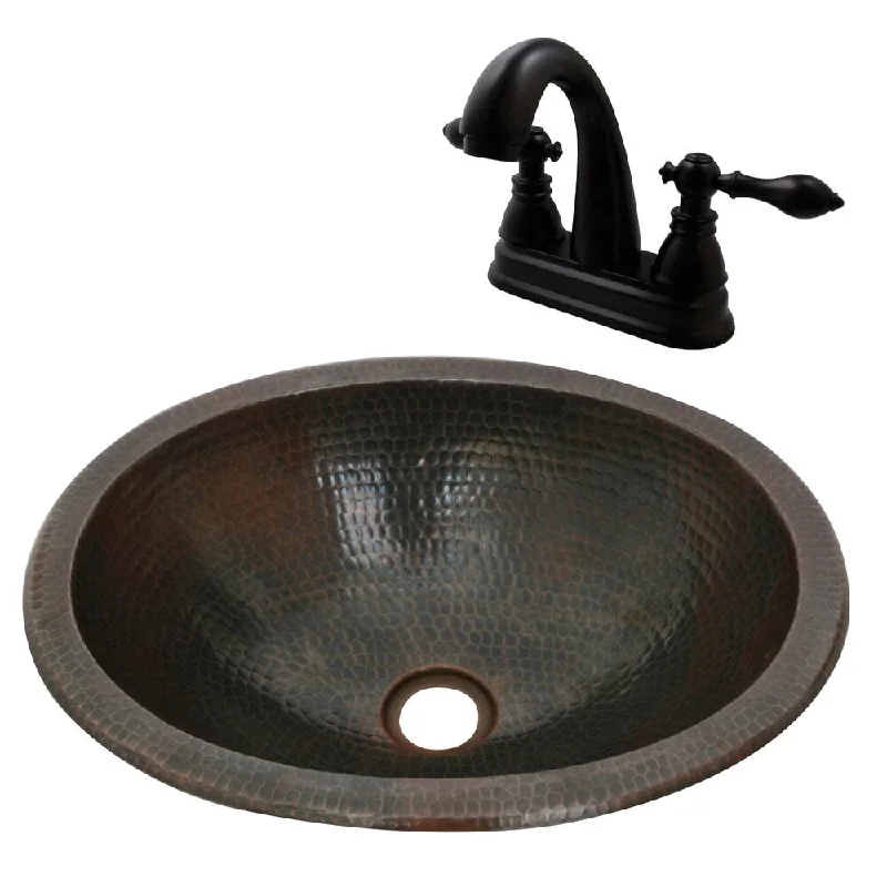 Unikwities 16X12X5 Copper Sink with Complimentary Faucet and Drain