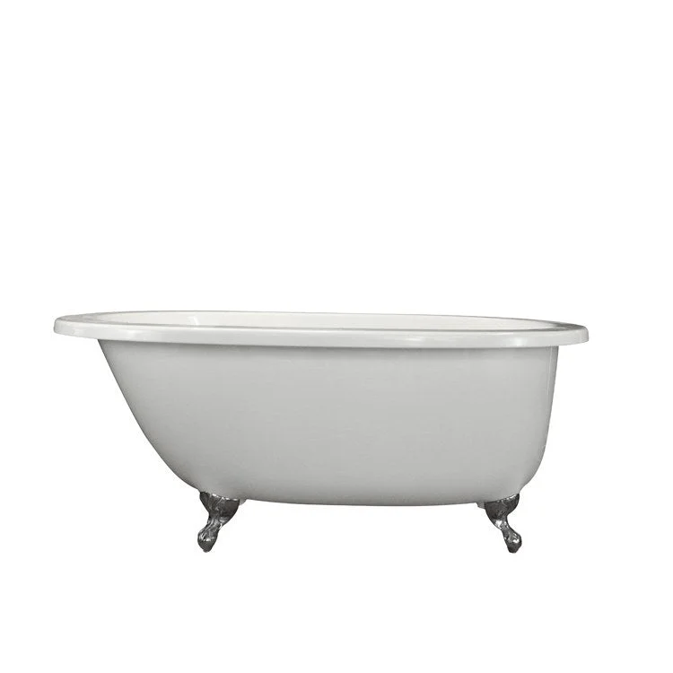 Soaking Tub Ston Collection Annette 65 x 36 Inch with Flat Deck Tub Only Center White Hydroluxe SS