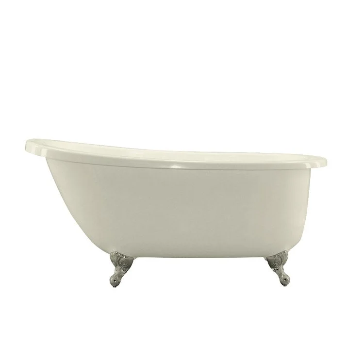 Soaking Tub Ston Collection Annette 65 x 36 Inch with Sloped Deck Tub Only Center Almond Hydroluxe SS