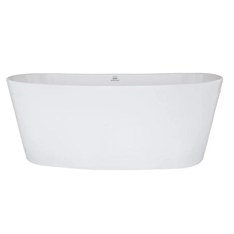 Soaking Tub Metro Collection Biscayne 64 x 31 Inch Freestanding Tub Only Center White Hydroluxe SS