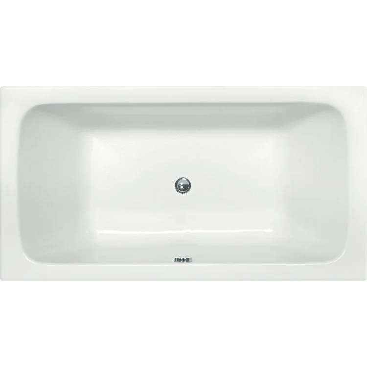 Soaking Tub Ston Collection Carrera 60 x 32 Inch Drop-In Tub Only Center Biscuit Hydroluxe SS