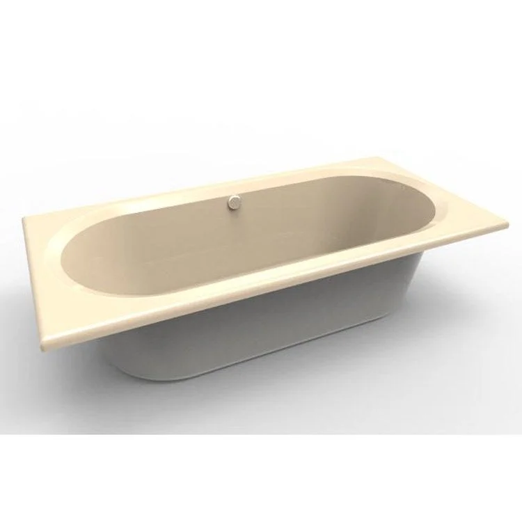 Soaking Tub Designer Collection Caribe 72 x 36 Inch Drop-In Tub Only Center Almond Gelcoat