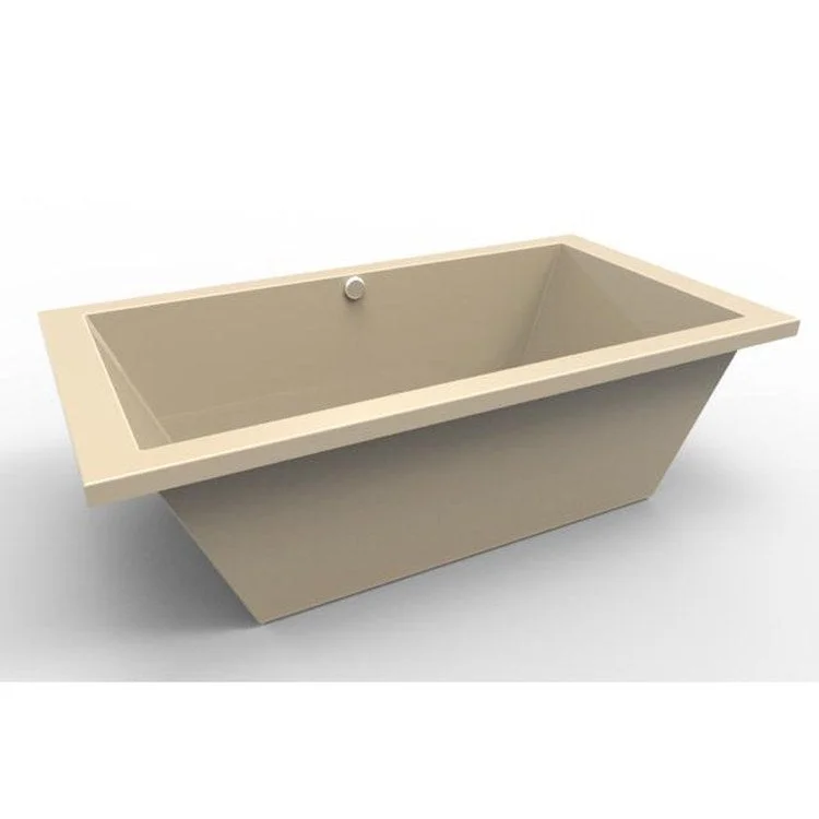 Soaking Tub Designer Collection Cheyenne 66 x 36 Inch Freestanding Tub Only Center Bone Acrylic