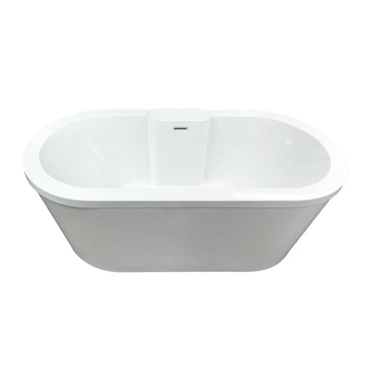 Soaking Tub Studio Collection Eveline 66 x 32 Inch Freestanding Tub Only Center Bone Acrylic