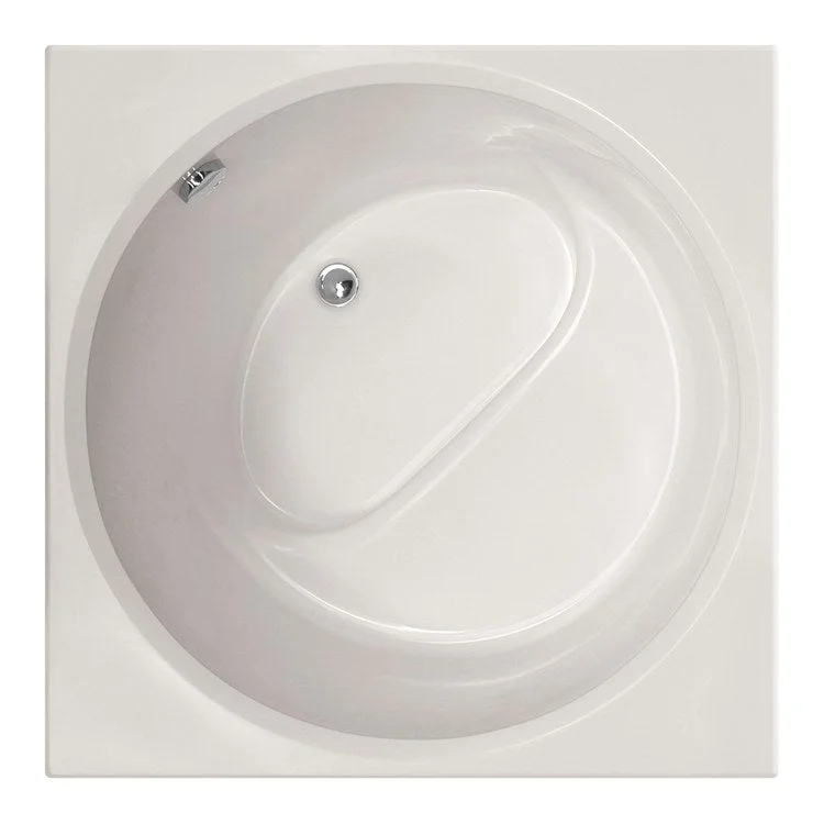 Soaking Tub Designer Collection Fuji 40 x 40 Inch Drop-In Tub Only End White Gelcoat