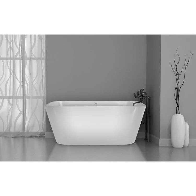 Soaking Tub Designer Collection Kayla 74 x 42 Inch Tub Only Side Center Bone Acrylic