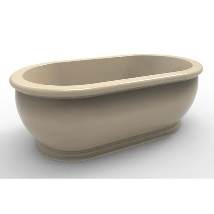 Soaking Tub Designer Collection Domingo 66 x 36 Inch Freestanding Tub Only Side Center Bone Acrylic