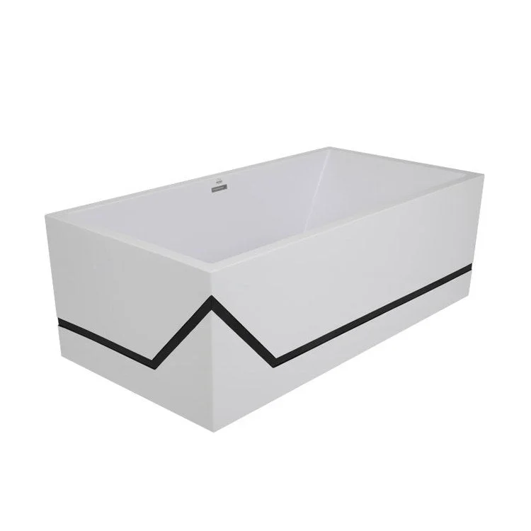 Soaking Tub Metro Collection Millennium 63 x 33 Inch Freestanding Tub Only with Black Band Center White Hydroluxe SS