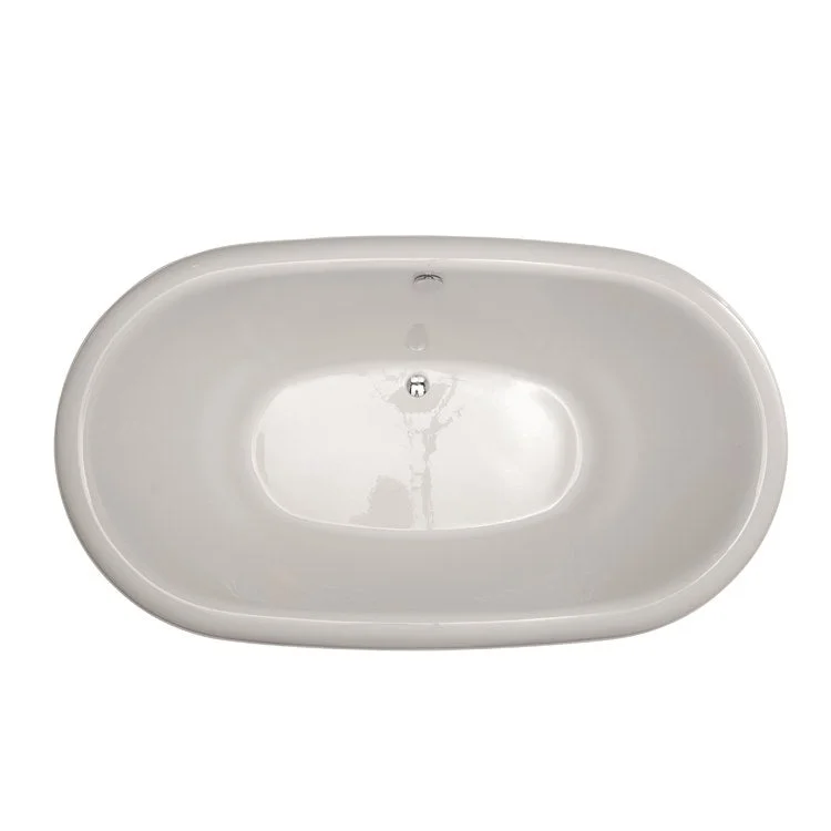 Soaking Tub Designer Collection Marissa 70 x 40 Inch Drop-In Tub Only Side Center Biscuit Acrylic