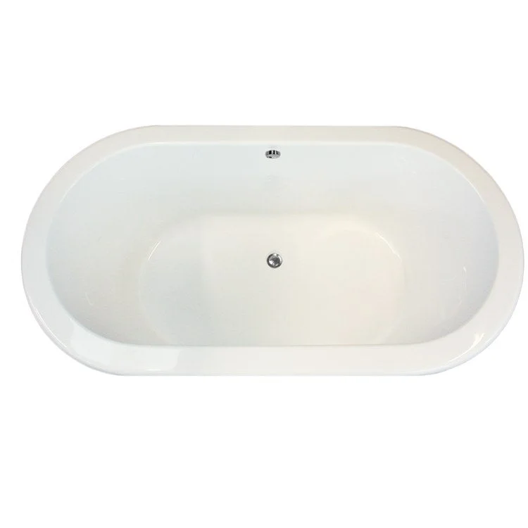 Soaking Tub Designer Collection Palmer 66 x 36 Inch Drop-In Tub Only Side Center White Acrylic