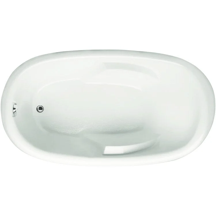 Soaking Tub Ston Collection Quartz 63 x 33 Inch Drop-In Tub Only End Almond Hydroluxe SS