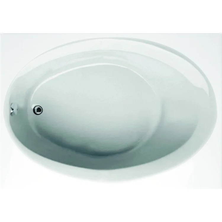 Soaking Tub Ston Collection Ruby 60 x 42 Inch Shallow Depth Drop-In Tub Only End White Hydroluxe SS