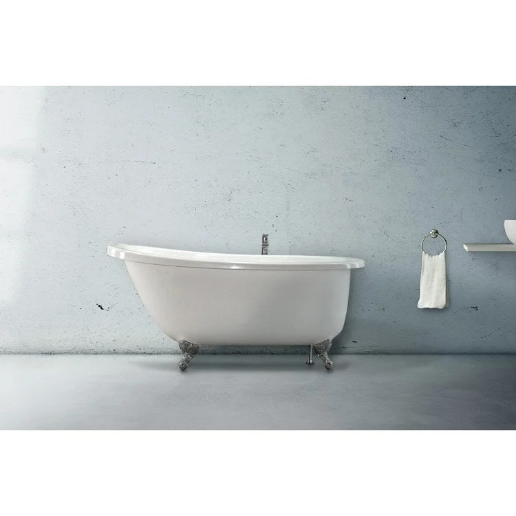 Soaking Tub Designer Collection Solo 54 x 30 Inch Drop-In Tub Only End Bone Acrylic