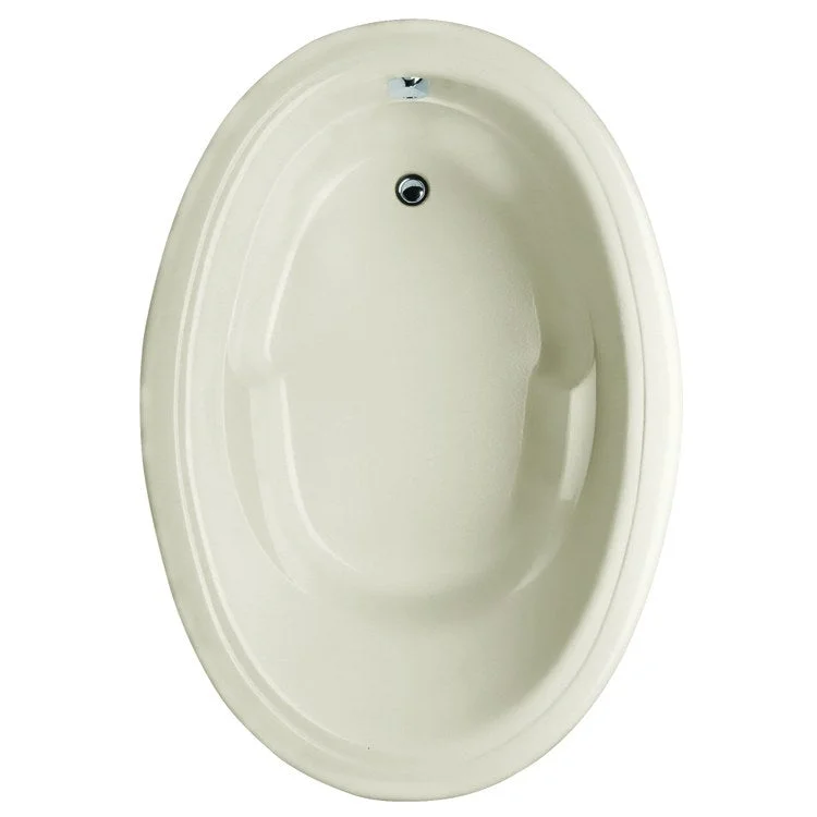 Soaking Tub Studio Collection 60 x 42 Inch Oval Drop-In End Biscuit Acrylic