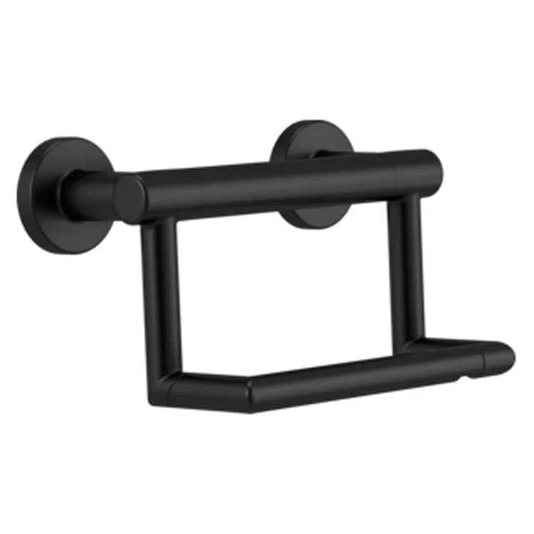 Toilet Paper Holder Decor Assist Contemporary with Assist Bar Matte Black Stainless Steel 6 Inch 4-3/4 Inch Wall Mount